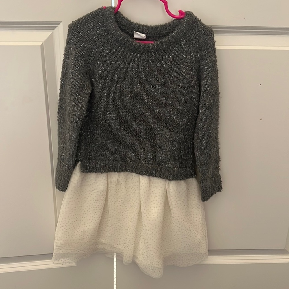 Little girl sweater tulle dress